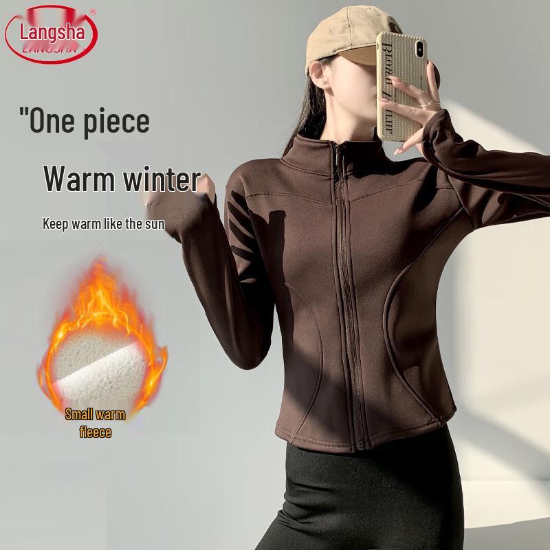 Langsha Women's Fleece-Lined Winter Yoga Jacket