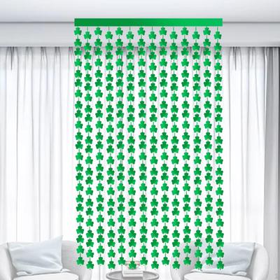 Kleeblatt-Lametta-Folien-Fransenvorhänge, Ornamente, St. Patrick Day-Vorhang für Festival-Dekoration
