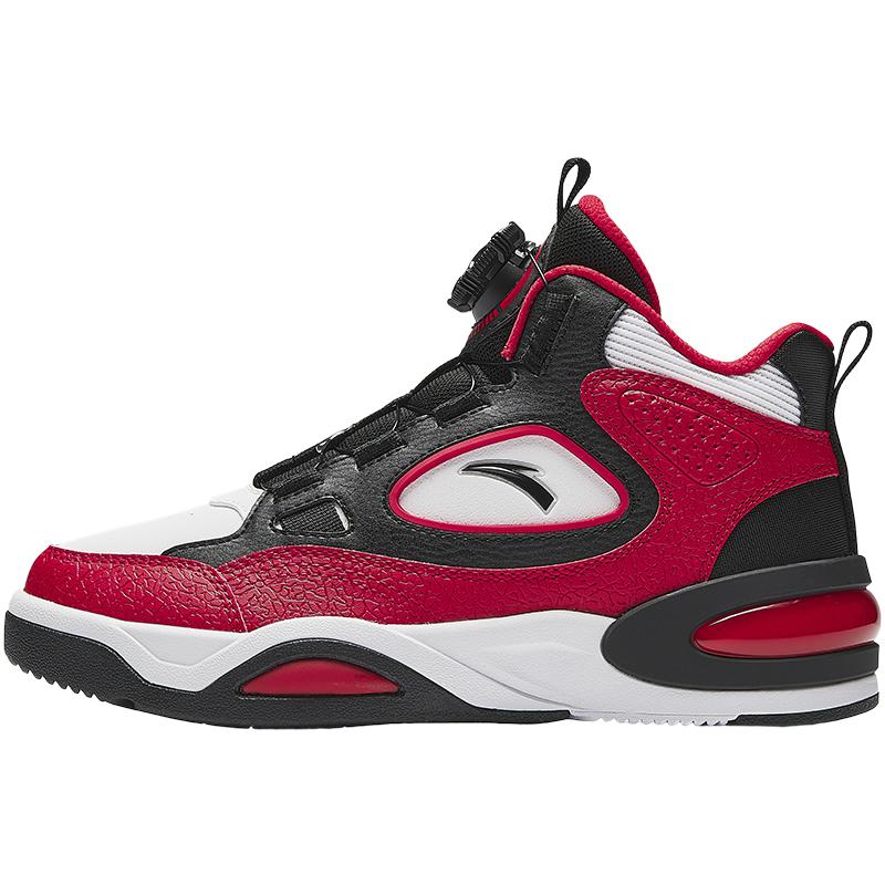 Anta Kids Arc Light Trendy Fashion Comfortable Lightweight Shock Absorption High-Top Kids Skate Shoes Kids Skate Shoes White Black Red A12448095-2