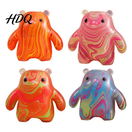 Soft Gel Stress Ball Bear Squeeze Toy Slow-Rising TPR Fidget for Relief Anxiety Decompression Gadget Students Adults Portable Novelty Gift