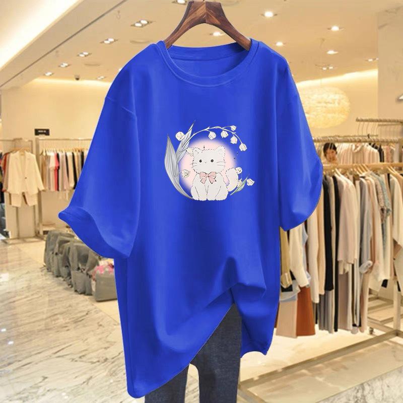 New Summer Cotton Short-sleeved T-shirt Women's Summer New Cartoon Printed Bottoming Shirt Top