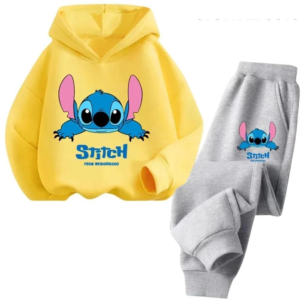 Children Hoodies Stitch Kawaii Fashion Pullover Sweatshirt Anime Trucksuit Manga Cartoons Girls Boy Kids Autumn Casual Clothes