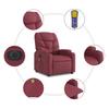 Electric Massage Chair Wine Red Fabric