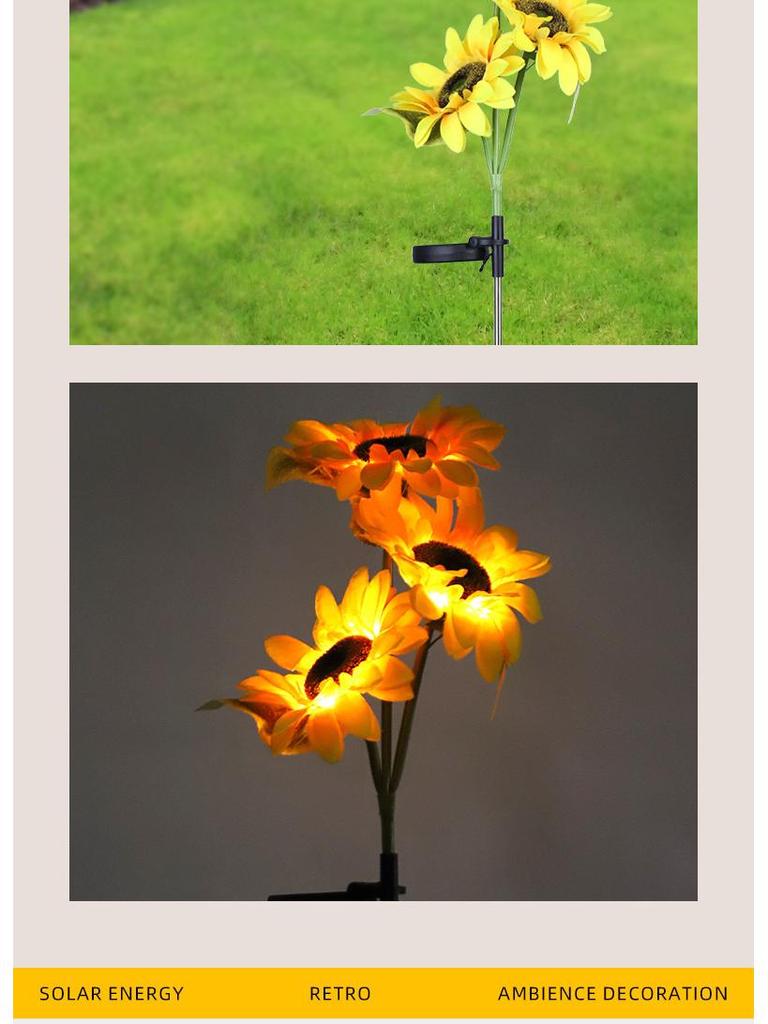 Sunflower Solar Waterproof Garden Stake Lights - Luminous Lawn and Landscape Flower Lights