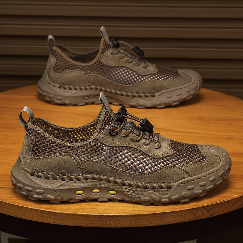 

American leather creek shoes men s summer breathable lightweight thin hollow mesh trekking shoes 46 хакі
