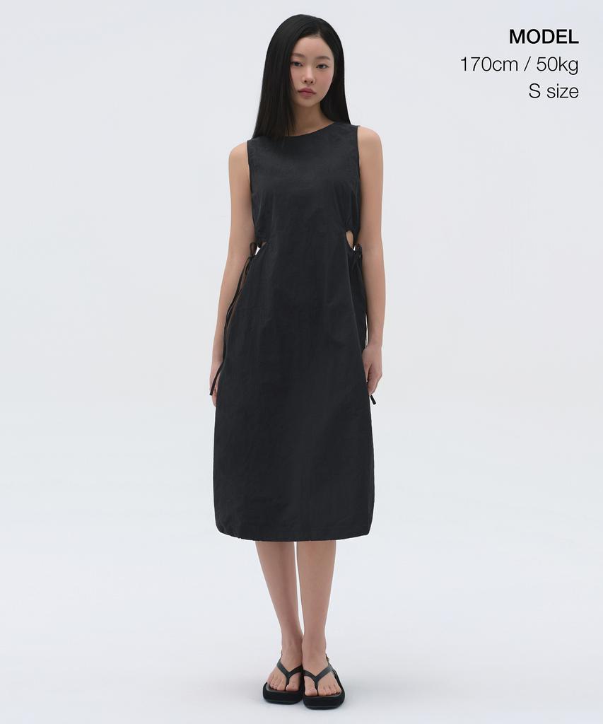 Musinsa Standard Woman Women'S Nylon Cutout Long Dress [Black]