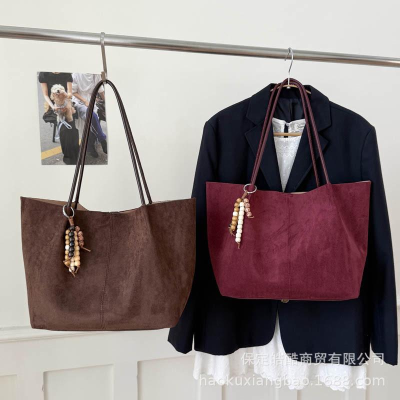 Frosted Retro Bag Women's Large Capacity 2025 New Autumn and Winter Versatile Single Shoulder Mother and Child Bag Commuter Tote Bag