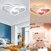 Bymaocar Modern Ceiling Light Heart Dimmable LED Chandelier Pendant Lamp Indoor Lighting for Kids Bedroom Cool White/ Warm White