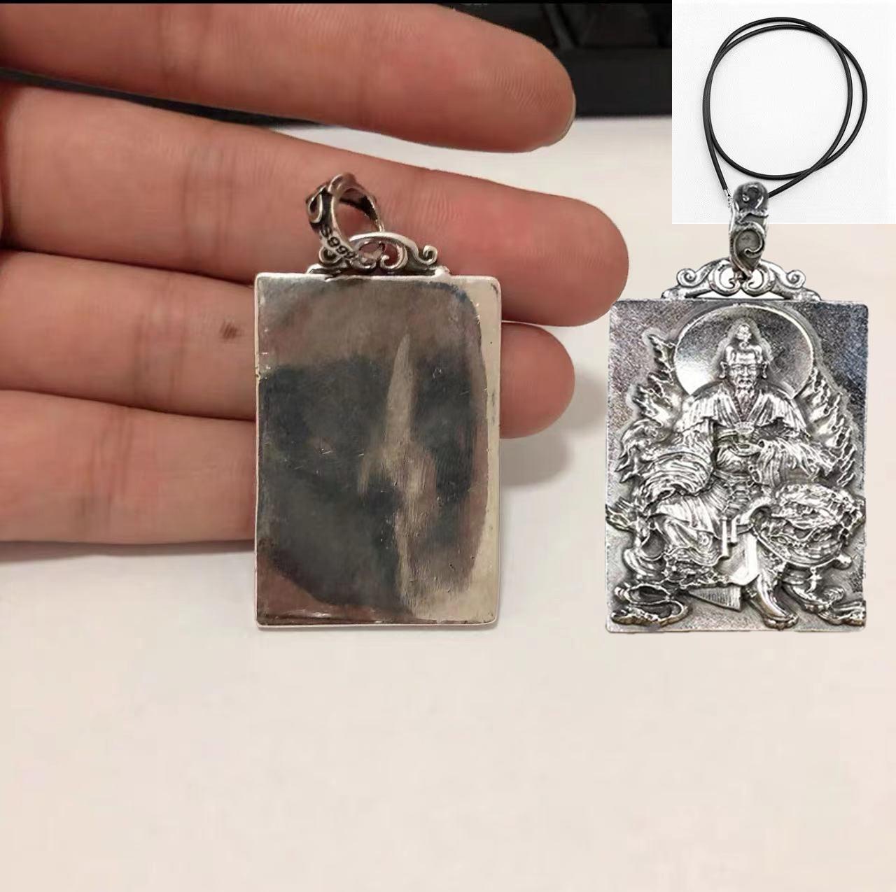 S925 Pure Silver Taiyi Tianzun Pendant Necklace for Men and Women