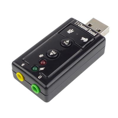 Button Control External USB 7.1 Channel 3D Stereo Audio Sound Card for Laptop
