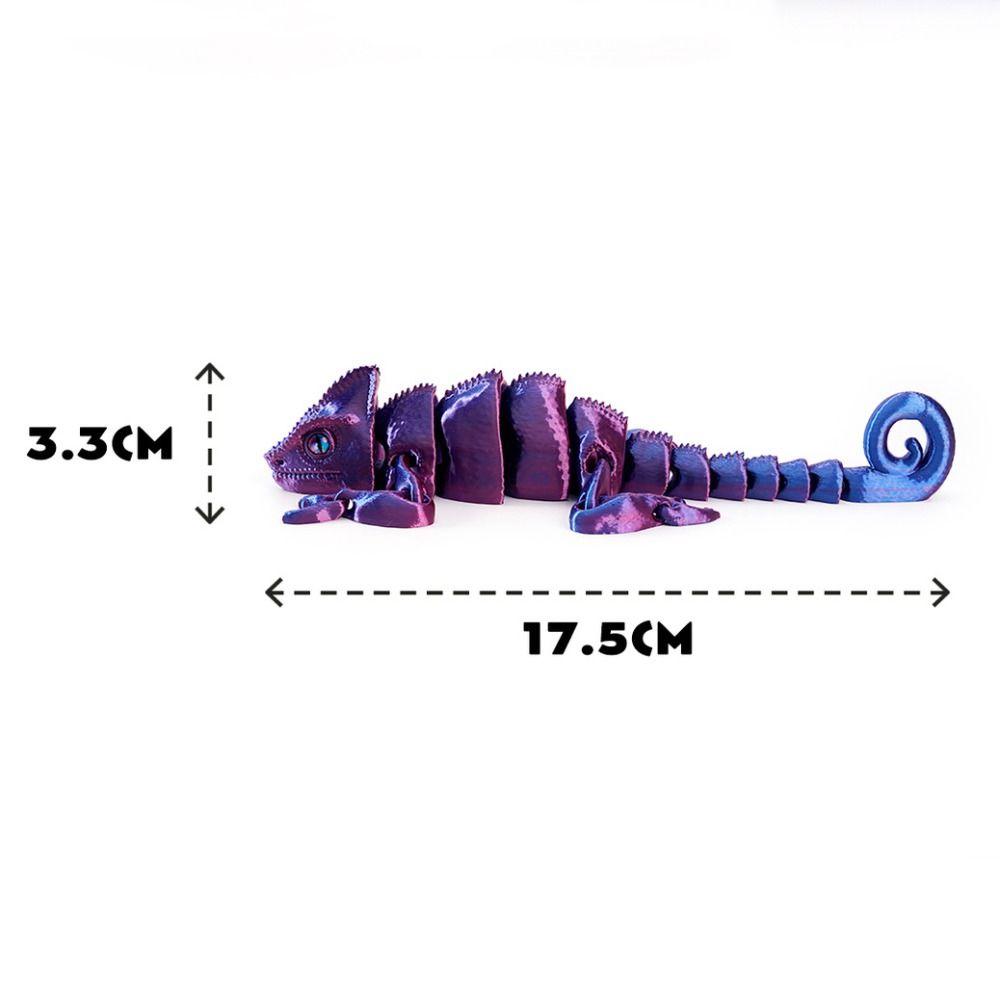 PLA Plastic 3D Printed Lizard Model 6 Colors Multi-jointed Lizard Desktop Ornaments Movable 17.5cm Animal Simulation Model
