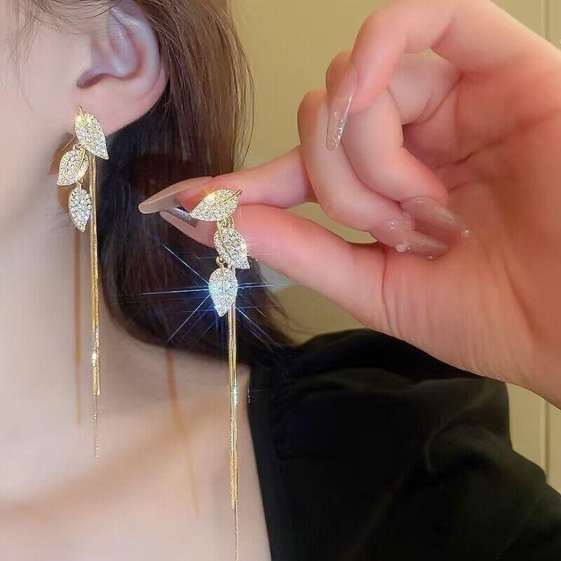 Cercei lungi cu ciucuri de cristal de lux pentru femei 2023 Cercei cu picătură cu personalitate suspendate, farmec la modă, bijuterii pentru petrecerea de nuntă, cadouri