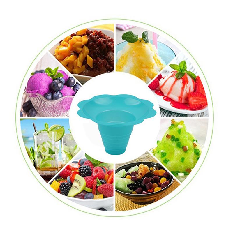 20 Stück Einweg-Joghurtbecher, Schneekegelbecher für Eiscreme, Smoothie-Eiscremebecher, rasiertes Eis, Sandeisschale, Blumen-Schneeeisbecher