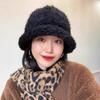 WTEMPO Windproof Cold-proof Belt Hats Women's Autumn Winter Casual Versatile Plush Hats Retro Elegant Warm Thickened Solid Color Hats