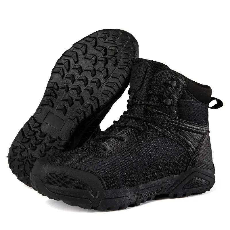 Breathable Desert Hiking Boots Mens High Top Outdoor Climbing Army Shoes Lightweight Tactical Combat Boots Anti-locking