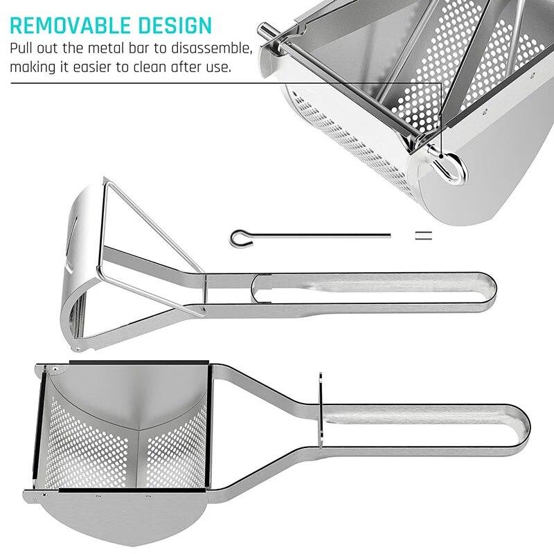 Potato Ricer Stainless Steel Potato Masher Heavy Duty Potato Ricer Masher For Baby Food Fruit Vegetable Juicer