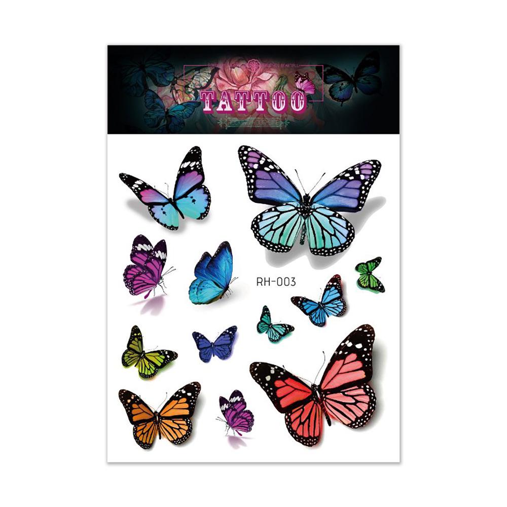 Waterproof 3D Colorful Butterfly Tattoo Sticker - High-End Fashion Tattoos