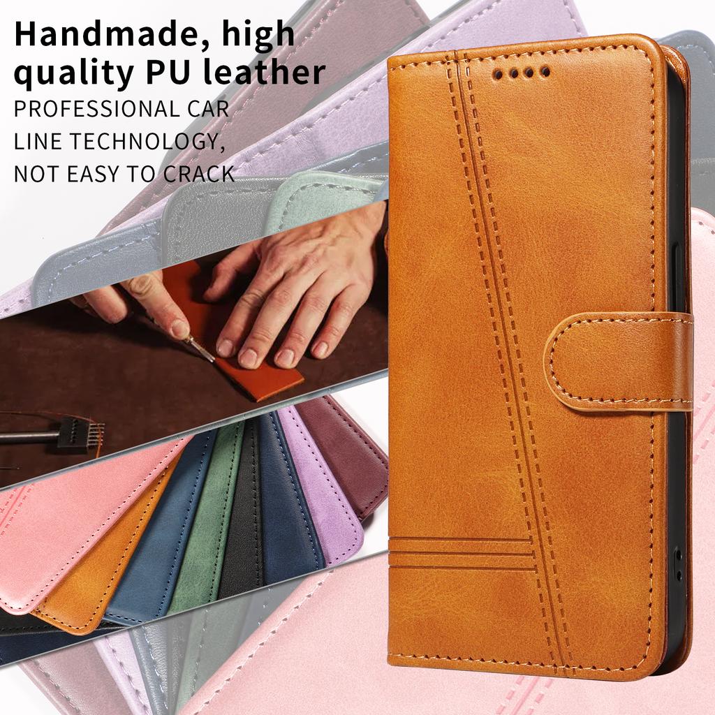 For Xiaomi Redmi 15C 4G (173mm) Wallet Case T-Shape Lines Leather Phone Cover Stand