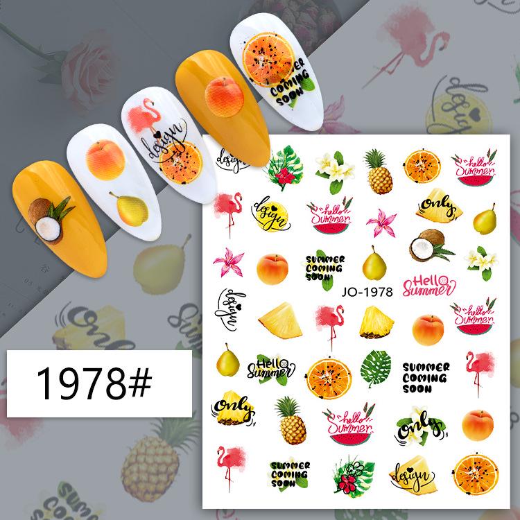 Fruit Series Nail Art Stickers: Lemon, Pineapple, Watermelon, Banana, Strawberry