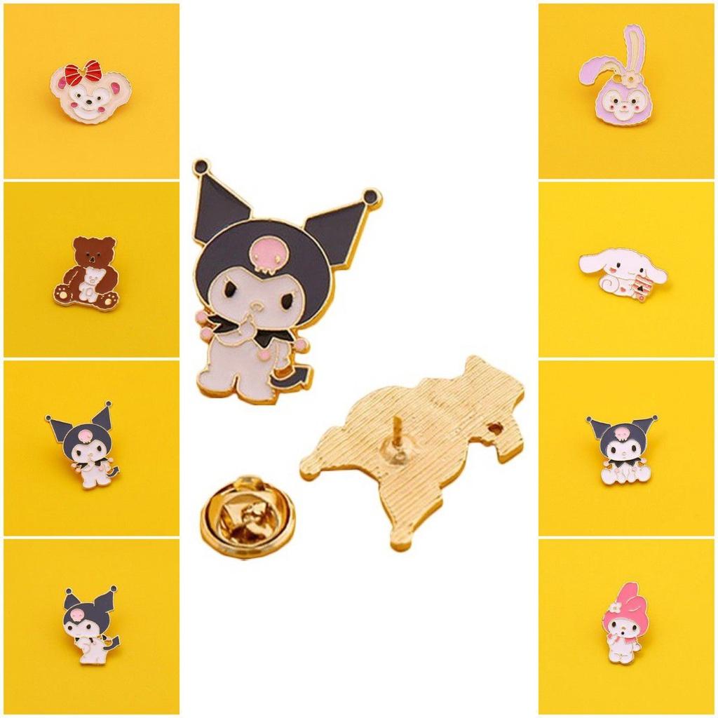 Adorable Sanrio Metal Cartoon Rabbit Melody Kulomi Brooch For Student Bags