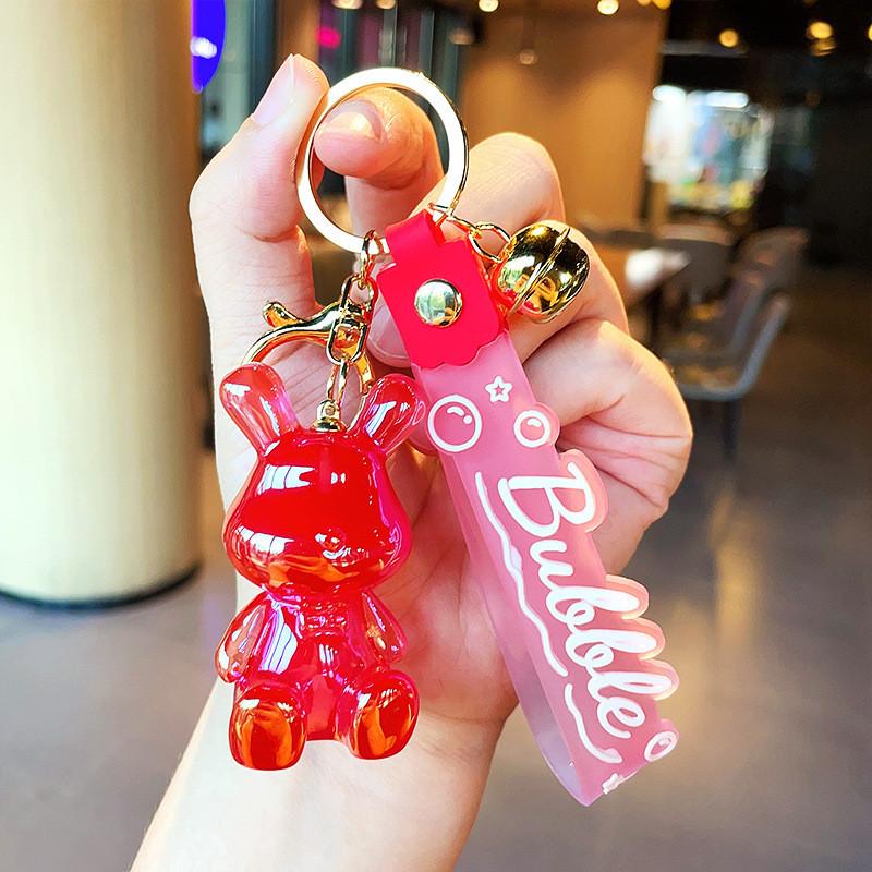 Colorful Resin Cartoon Keychains Bear And Rabbit Perfect For Party Favors
