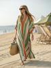 European and American new bohemian women's clothing seaside vacation printing loose kaftan robe dress