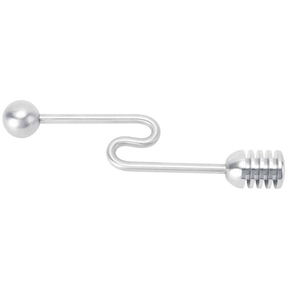 

Curved handle Honey Drizzler Smooth Syrup Dipper Kitchen Supply Sweet Food Stirrer Dessert Shop серебряный