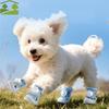 4Pcs/Set Fashion Breathable Button Dog Shoes Reflective Anti-slip Dogs Mesh Shoes Soft Sole Comfortable Dog Footwear Outdoor