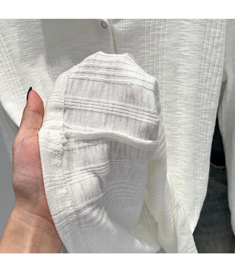 T-shirt rayé à boutons-pression à manches longues pour femme, léger et professionnel, couche de base amincissante pour l'automne/l'hiver/le printemps.
