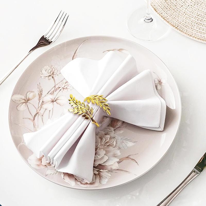 Wheat Ear Leaf Napkin Ring, Napkin Buckle, Leaf Napkin Ring, Metal Ring, Hotel Display Table, Strong Manufacturer, Party Decoration Supplies