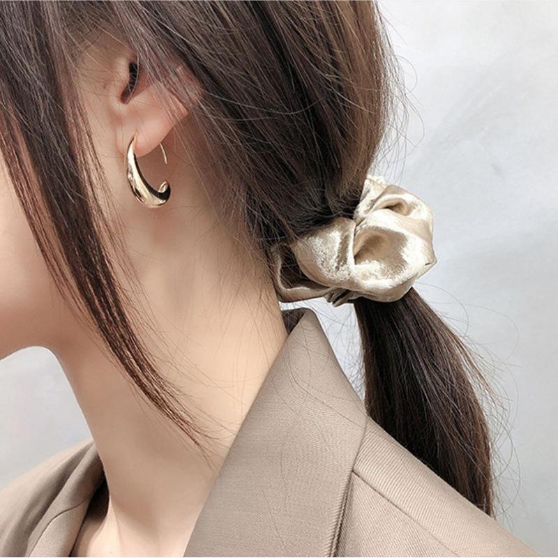 925 Silver Needle Curved Earrings Earrings Temperament Premium Versatile Small C-Shaped Circle Earrings