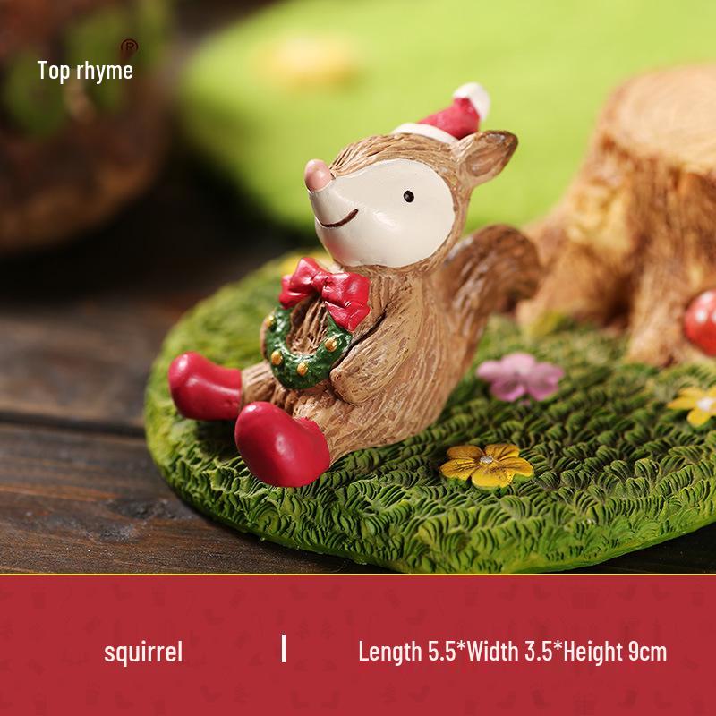 Handbemalte Harz Santa Claus Zakka Ornament für Desktop Mikro-Landschaft Dekoration