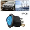 5Pcs 12V 20A Boat SPST Round On/Off Rocker Waterproof Switch Car Marine Auto
