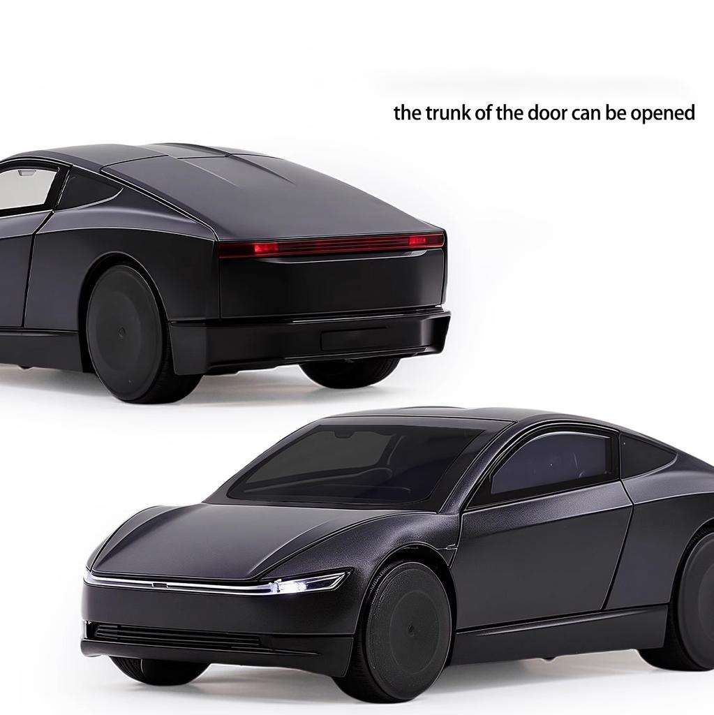 1/32 Tesla Cybercab Robotaxi Driverless Taxi Alloy Metal Diecast Model Car Miniauto Micro Vehicles Sound and Light Pull Back Birthday