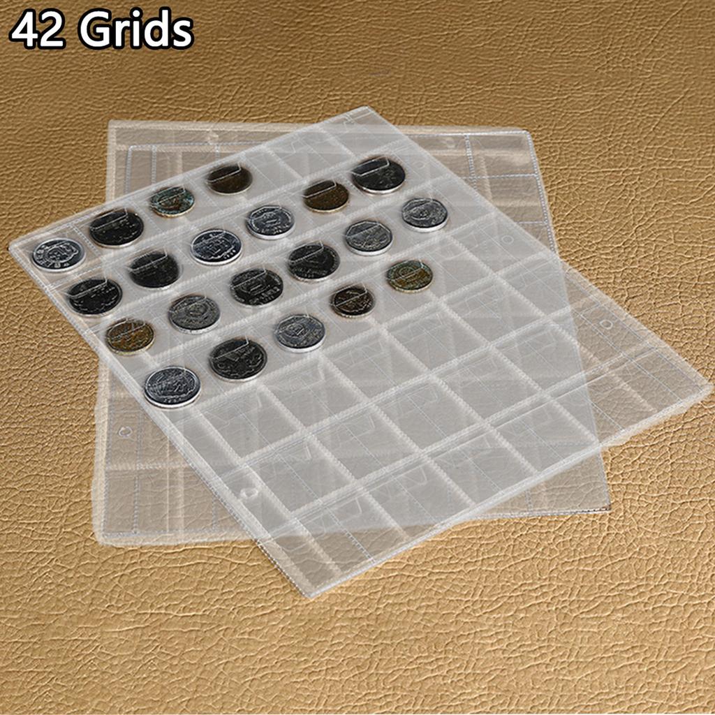Home Decoration Coin Pocket Pages Coin Holder 10pcs 28*28mm 42 Pocket PVC Replacement For Coin Collectors Brand New