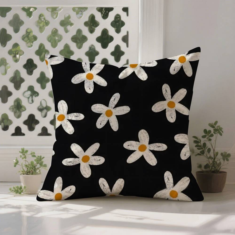 Классическая наволочка с цветами ромашки, пылезащитная, наволочка с невидимой молнией, шелковистая, чехол для подушки на диван 12x12Inch