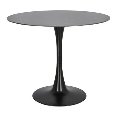RUNDER TISCH Simplet Skinny Premium schwarz Gesinterter Marmor 90cm