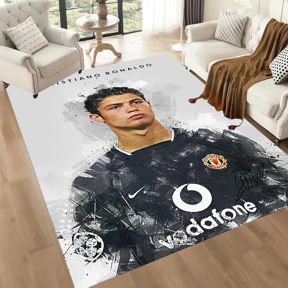 Ronaldo's Vodafone Legacy Square Rugs Are a Great Choice for Living Rooms, Bedrooms, Home Décor, and As Gifts.