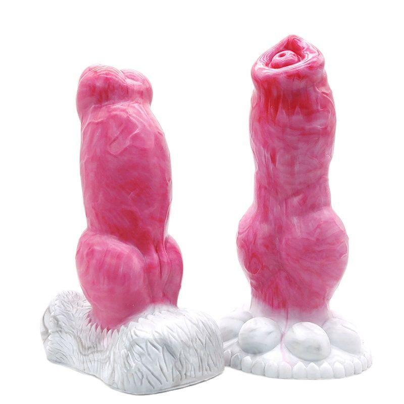 Sexspielzeug Tier Wolf Hund Dildo Silikon Gory Fleischfarbe Realistischer Dildo Saugfuß Analer Knoten Riesiger Buttplug Sexspielzeug Für Frauen 18+