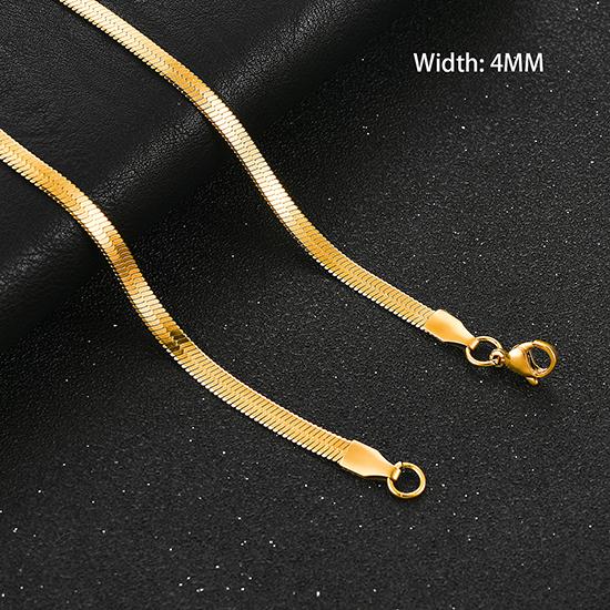 2/3/4/5mm Wide Women Stainless Steel Flat Blade Chain Necklace for Men Trendy Accessories Neck Choker Jewelry Gift