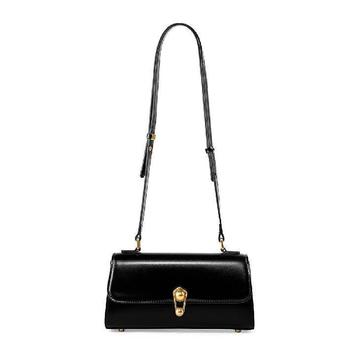 

2025 New Baguette Bag Women Versatile Genuine Leather Shoulder Bag Crossbody Bag Planet French Style Women s Bag Vintage Handbag чорний