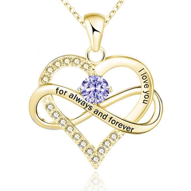 Sterlingsilber Zirkon Herz "Ich liebe dich" Halskette - Vielseitiger Modeschmuck