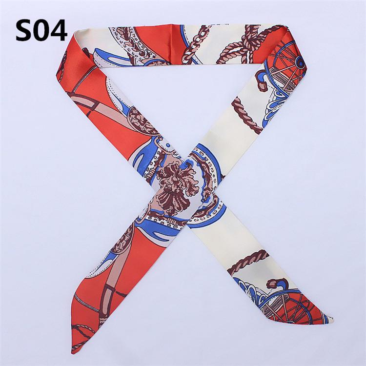 47 Colors Brand Bandana Small Silk Bag Scarf Women Head Hijab Scarf Long Skinny Scarves For Ladies Fashion Headband