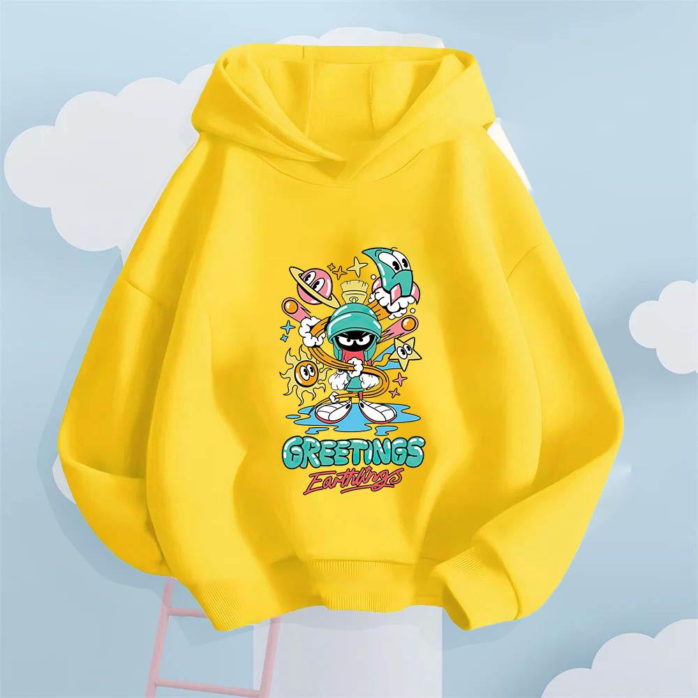 "GREETINGS" Graffiti Cartoon Printed Kids' Hoodie, Let Children Wear Personality-Filled Hip-Hop Playful Fashion Sense