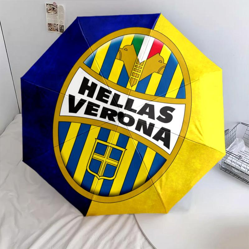 Wzór Hellas Verona FC, automatyczny składany parasol, przenośna i składana konstrukcja, 8 żeber, prezent na Boże Narodzenie lub urodziny.