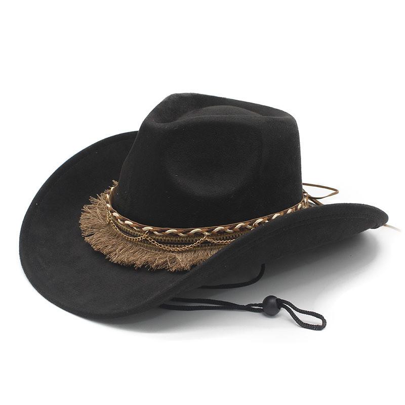 Vintage Western Cowboy Hat With Suede Felt Material For Stylish Men And Women