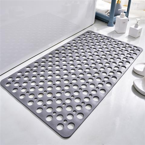 Suction-Cup Non-Slip Bath Mat 17x30inch Quick-Drain Massage Round-Hole Bathroom Shower Kitchen Balcony Elderly Home Bath Decor