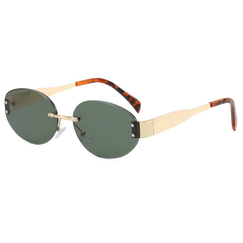 Women's Frameless Oval Fashion Sunglasses - High-End, Stylish, and Unique