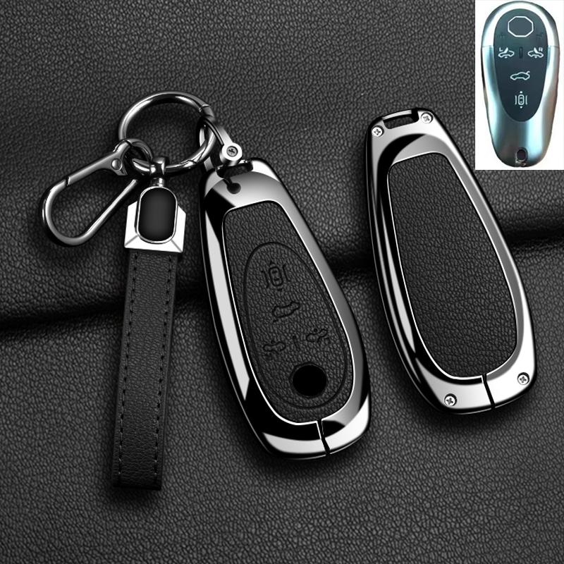 Car Remote Key Case Cover for Morris Garages MG Cyberster Zinc Alloy Leather Fob Protection Shell Auto Keychain Accessories