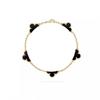 Premium Four-Leaf Clover & Five-Flower Bracelet for Women - White Mother-of-Pearl & Red Shell, Real Gold Plated, Non-Fading, 15mm